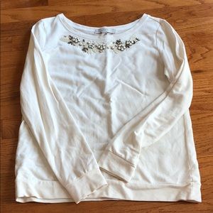 Cream Loft Jeweled Sweater